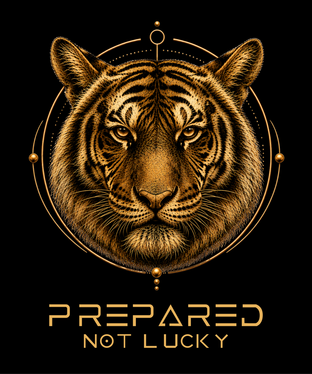 THE TIGER — Prepared, Not Lucky | T-Shirt (Back Design)