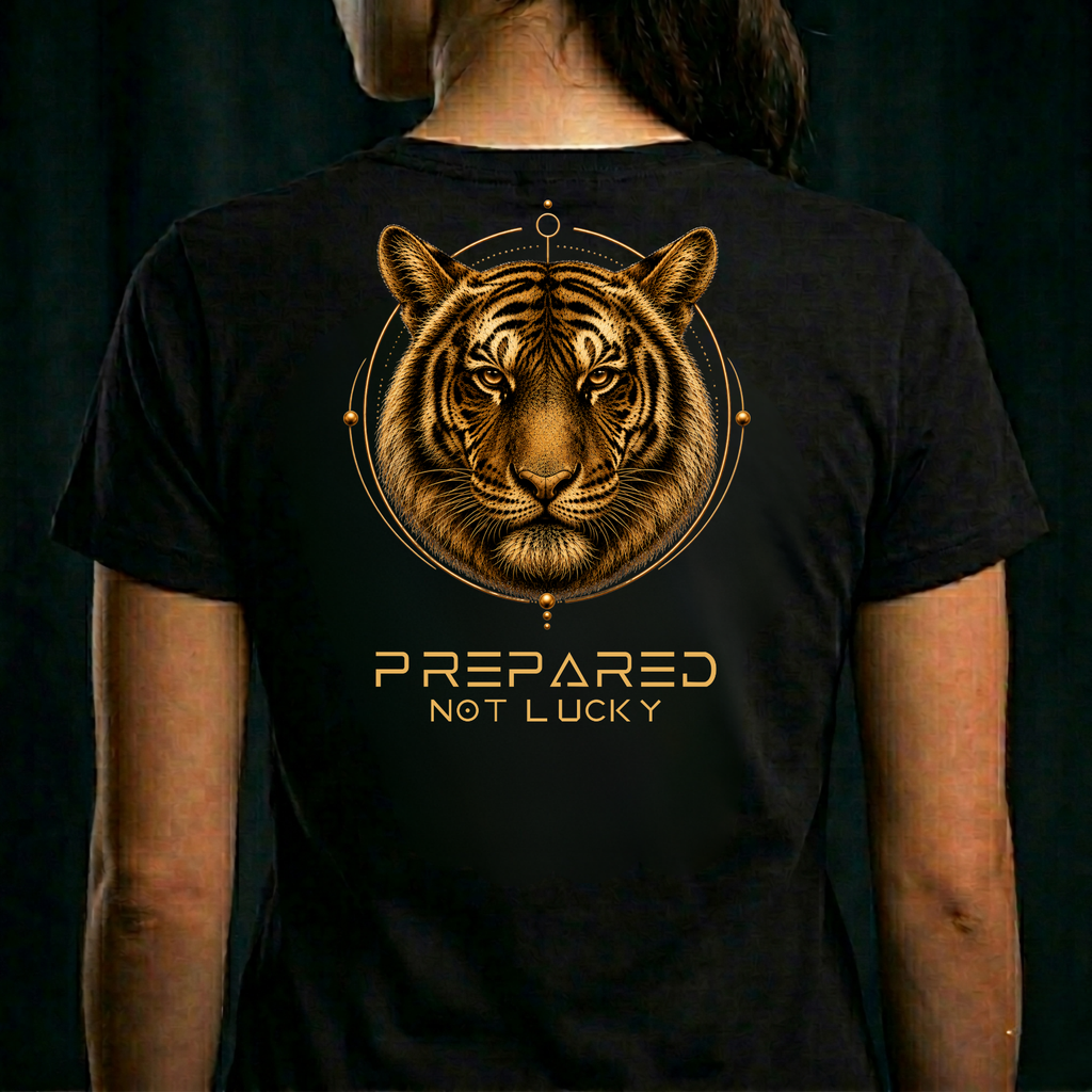 THE TIGER — Prepared, Not Lucky | T-Shirt (Back Design)