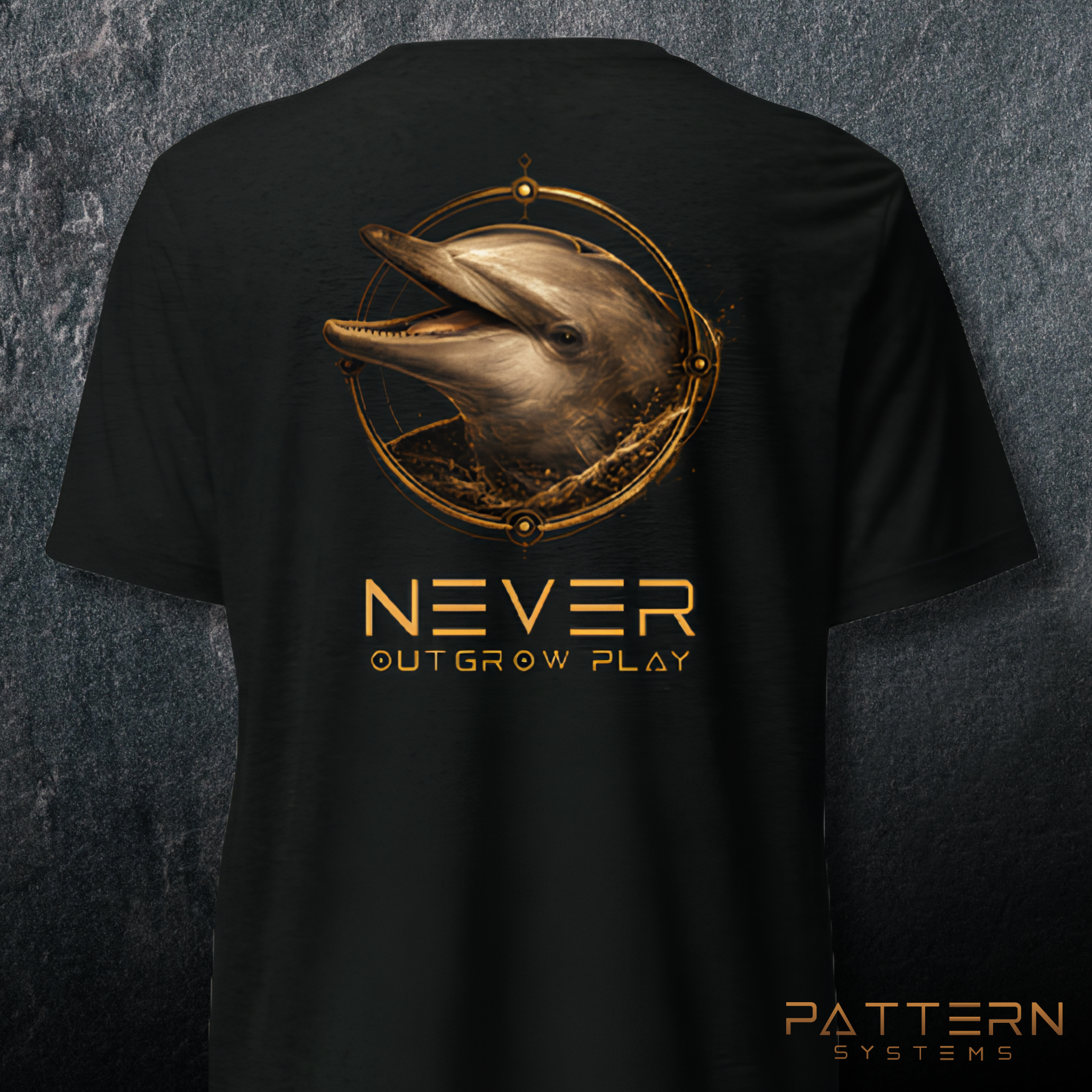 THE DOLPHIN — Never Outgrow Play | T-Shirt (Front Design)