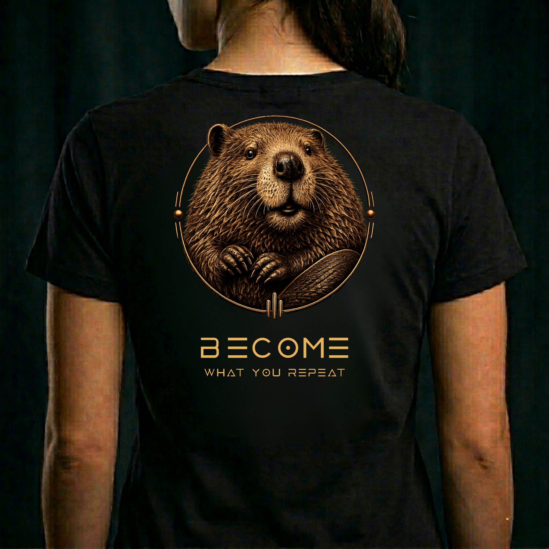 THE BEAVER — Become What You Repeat | T-Shirt (Back Design)