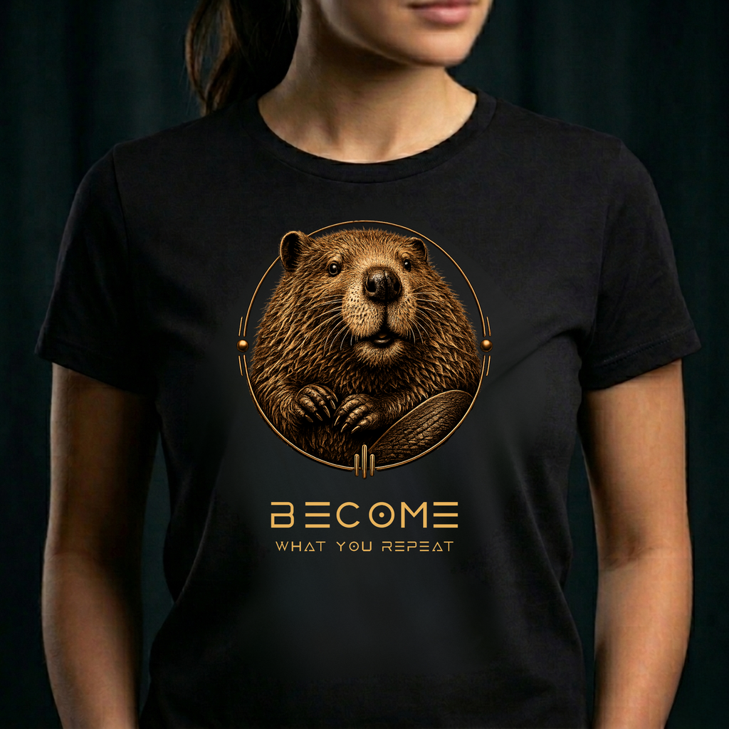 THE BEAVER — Become What You Repeat | T-Shirt (Front Design)