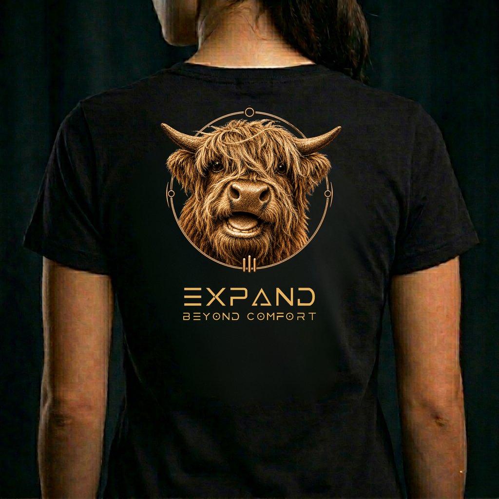 THE HIGHLANDER — Expand Beyond Comfort | T-Shirt (Back Design)