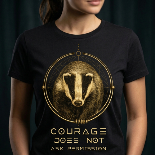 THE BADGER — Courage Does Not Ask Permission (Front Design)