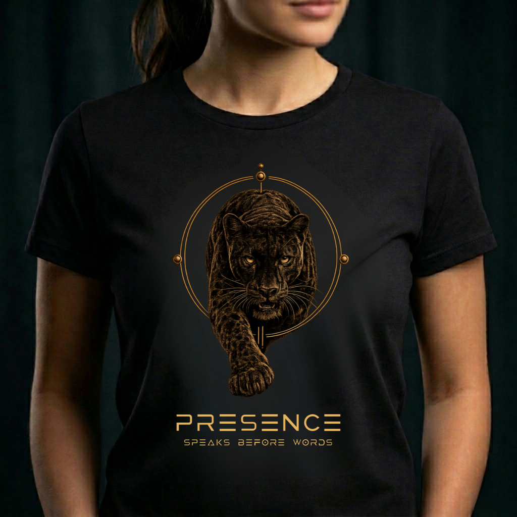 THE BLACK LEOPARD — Presence Speaks Before Words (Front Design)