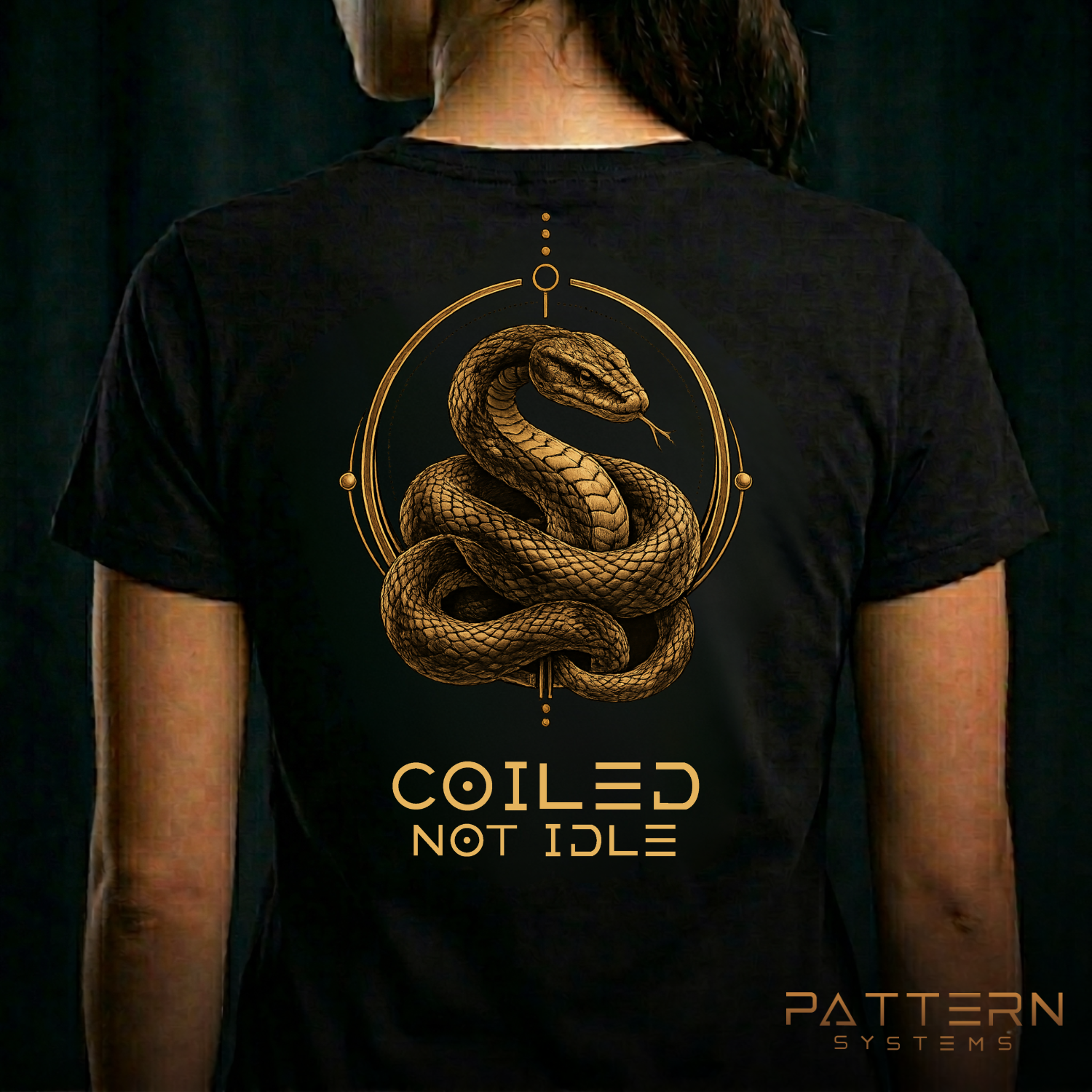 THE SNAKE — Coiled Not Idle (Back Design)