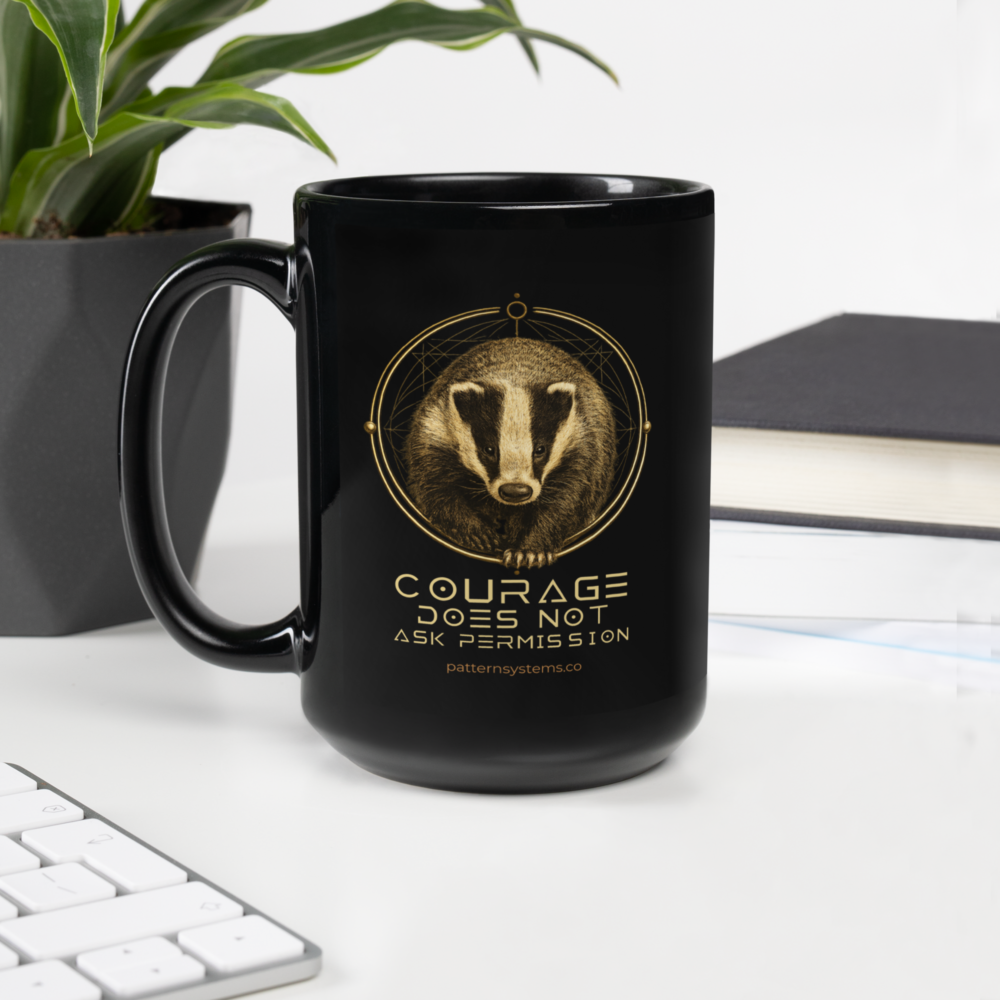 THE BADGER — Courage Does Not Ask Permission | Mug